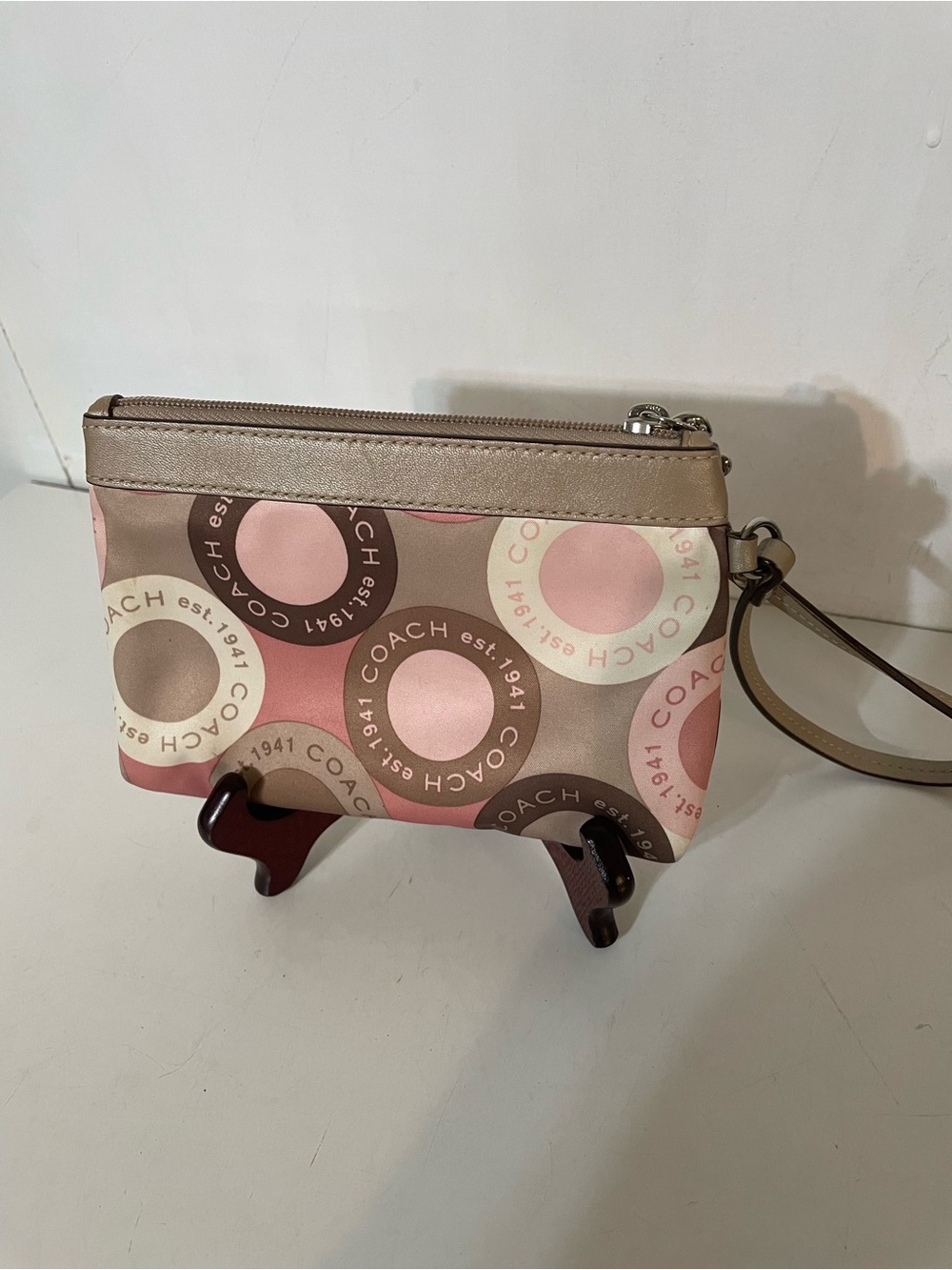 Coach Wristlet in Brown and Pink - Picture 2 of 7